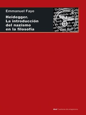 cover image of Heidegger. La introducción del nazismo en filosofía